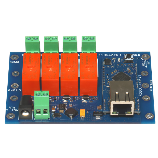 Ethernet реле на DIN рейку RODOS-10 Open Frame